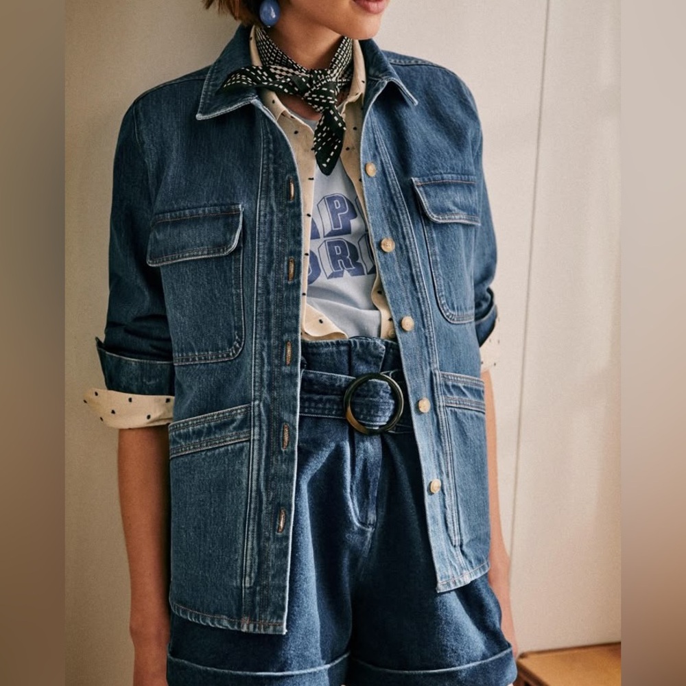Sézane Blue Denim Jacket